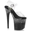Pleaser - FLAMINGO808SPKL02 Sandaal met enkelband, Paaldans schoenen - Zwart/Transparant Product image